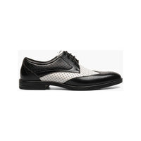 Stacy Adams Asher Wingtip Lace Up Men's Shoes Leather Black/White 25653-111