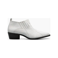 Stacy Adams Sandoval Cuban Heel Boot Croco print White 25666-100