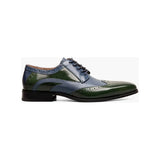 Stacy Adams Ivingale Wingtip Oxford Dress Shoes Leather Navy Green 25684-411