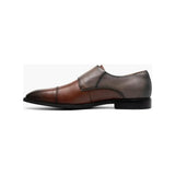 Stacy Adams Raythorne Cap Toe Double Monk Strap Shoes Gray Brown 25671-971