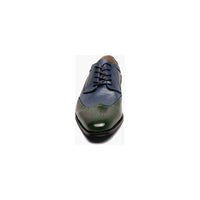 Stacy Adams Ivingale Wingtip Oxford Dress Shoes Leather Navy Green 25684-411