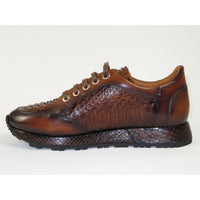 Men's GENIO Turkey Genuine Python Snake Leather Shoes 120197327 Brown