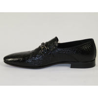 Men's GENIO Genuine Crocodile Embossed Leather Shoes Turkey 120371618 Black