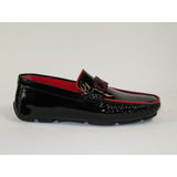 Men's GENIO Casual Dress Shoes Turkey Patent Leather 120580105 Black Red