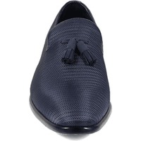 Stacy Adams Tazewell Plain Toe Tassel Tuxedo Shoes Slip On Navy 25343-410