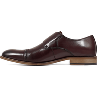 Stacy Adams Desmond Shoes Cap Toe Monk Strap Burgundy 25162-601