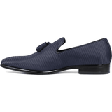 Stacy Adams Tazewell Plain Toe Tassel Tuxedo Shoes Slip On Navy 25343-410