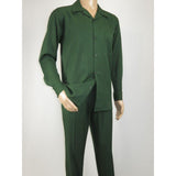 Men's MONTIQUE Two Piece Set Walking Leisure Suit Long Sleeves 1641 H. Green