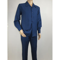 Men's MONTIQUE Two Piece Set Walking Leisure Suit Long Sleeves 1641 Navy Blue