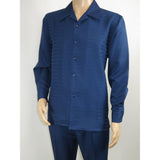 Men's MONTIQUE Two Piece Set Walking Leisure Suit Long Sleeves 1641 Navy Blue