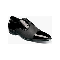 25530 Stacy Adams Shoes Pharaoh Formal Shoes Shiny Woven Black Cap Toe - J.Valintin Men's Wear Legend - 97903