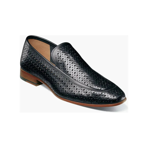 Stacy Adams Winden Moc Toe Perf Slip On Summer Shoes Black 25645-001