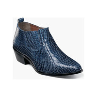 Stacy Adams Sandoval Cuban Heel Boot Croco print Navy 25666-410