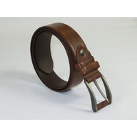 Men's Belt By PICCODER Turkey Genuine Leather Solid 3100 Brown