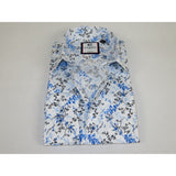 Men's Shirt By CASILA Turkey Cotton Blend Long Sleeves 501680-01 Blue Floral