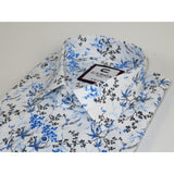 Men's Shirt By CASILA Turkey Cotton Blend Long Sleeves 501680-01 Blue Floral