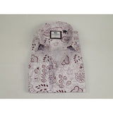 Mens Shirt CASILA Turkey Cotton Blend Long Sleeves 501700-06 Burgundy Floral