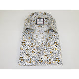 Men's Shirt By CASILA Turkey Cotton Blend Long Sleeves 501730-02 Yellow Floral