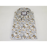 Men's Shirt By CASILA Turkey Cotton Blend Long Sleeves 501730-02 Yellow Floral