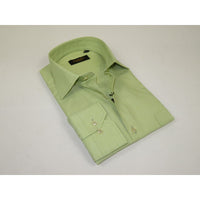 Men's Shirt Hankie CASILA Turkey Cotton Blend Long Sleeves 501770-18 Solid Green