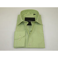 Men's Shirt Hankie CASILA Turkey Cotton Blend Long Sleeves 501770-18 Solid Green