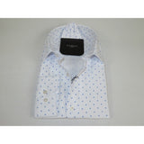 Men Shirt Hankie CASILA Turkey Cotton Blend 501850-01 White Blue Dots