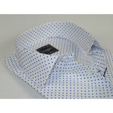 Men Shirt Hankie By CASILA Turkey Cotton Blend 501920-07 Royal Blue Polka Dots