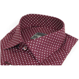 Men's Shirt Hankie CASILA Turkey Cotton Blend 501920-11 Burgundy Polka Dots