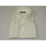 Men's Shirt By CASILA Turkey Cotton Blend Long Sleeves 502000-14 Solid Ivory