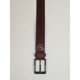 Men's Belt By PICCODER Turkey Genuine Leather Stitched 5021 Brown