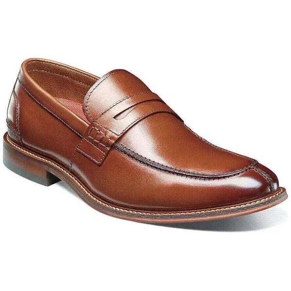 Stacy Adams Marlowe Algonquin Moc Toe Penny Slip On Cognac Leather 25550-221