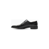 Stacy Adams Riccardi Plain Toe Oxford Shoes Animal Print Leather Black 25575-001