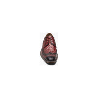 Stacy Adams Gennaro Wingtip Oxford Ostrich Print Leather Red 25537-600