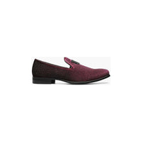 Stacy Adams Men Shoes Swagger Studded Slip On Satin Burgundy 25228-601