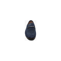 Stacy Adams Wydell Moc Toe Bit Slip On Shoes Navy Suede 25588-415