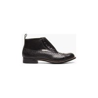 Stacy Adams Madison Spectator Spat Cap Toe Demi Boot Two Tone Black 00109-001