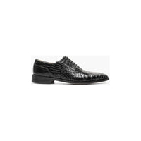 Stacy Adams Riccardi Plain Toe Oxford Shoes Animal Print Leather Black 25575-001