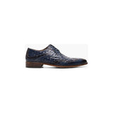 Stacy Adams Gennaro Wingtip Oxford Ostrich Print Leather Blue  25537-400