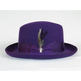 Men Bruno Capelo Dress Hat Australian Wool Homburg Godfather GF107 Purple