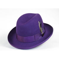 Men Bruno Capelo Dress Hat Australian Wool Homburg Godfather GF107 Purple