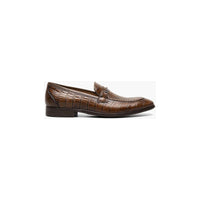 Stacy Adams Ferdinand Moc Toe Bit Slip On Dressy Men's Shoes Cognac  25455-221