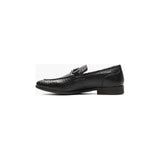 Stacy Adams Feronte Moc Toe Bit Slip On Croco Print Leather Black 25623-001