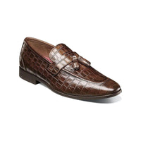 Stacy Adams Franz Moc Toe Tassel Slip On Shoes Croco Leather Cognac  25624-221