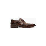 Stacy Adams Gennaro Wingtip Oxford Ostrich Print Leather Cognac 25537-221