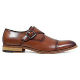 Stacy Adams Desmond Shoes Cap Toe Monk Strap Cognac Leather 25162-221