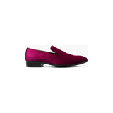 Stacy Adams Savion Plain Toe Velour Slip On Party Shoes Cranberry 25613-608