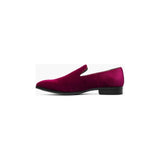 Stacy Adams Savion Plain Toe Velour Slip On Party Shoes Cranberry 25613-608