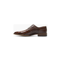 Stacy Adams Riccardi Plain Toe Oxford Shoes Animal Print Cognac 25575-221