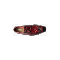 Stacy Adams Gennaro Wingtip Oxford Ostrich Print Leather Red 25537-600