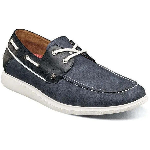 Stacy Adams Reid Moc Toe Lace Up Boat Shoes Lightweight Navy 25592-410